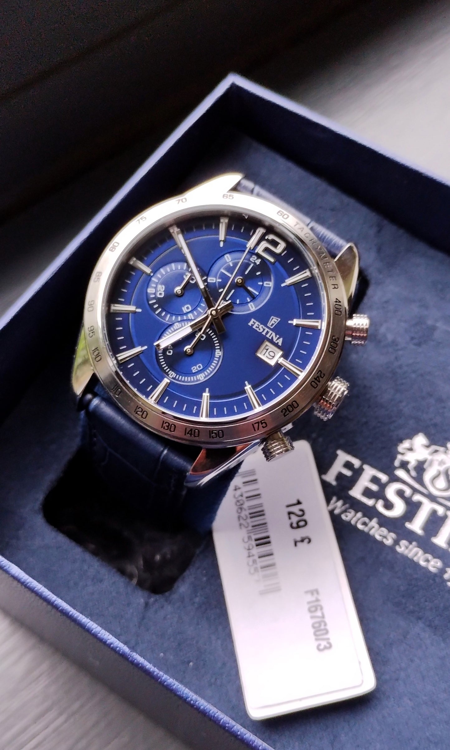 Festina F16760/3 Men's Chronograph Watch with Blue Dial rrp £129