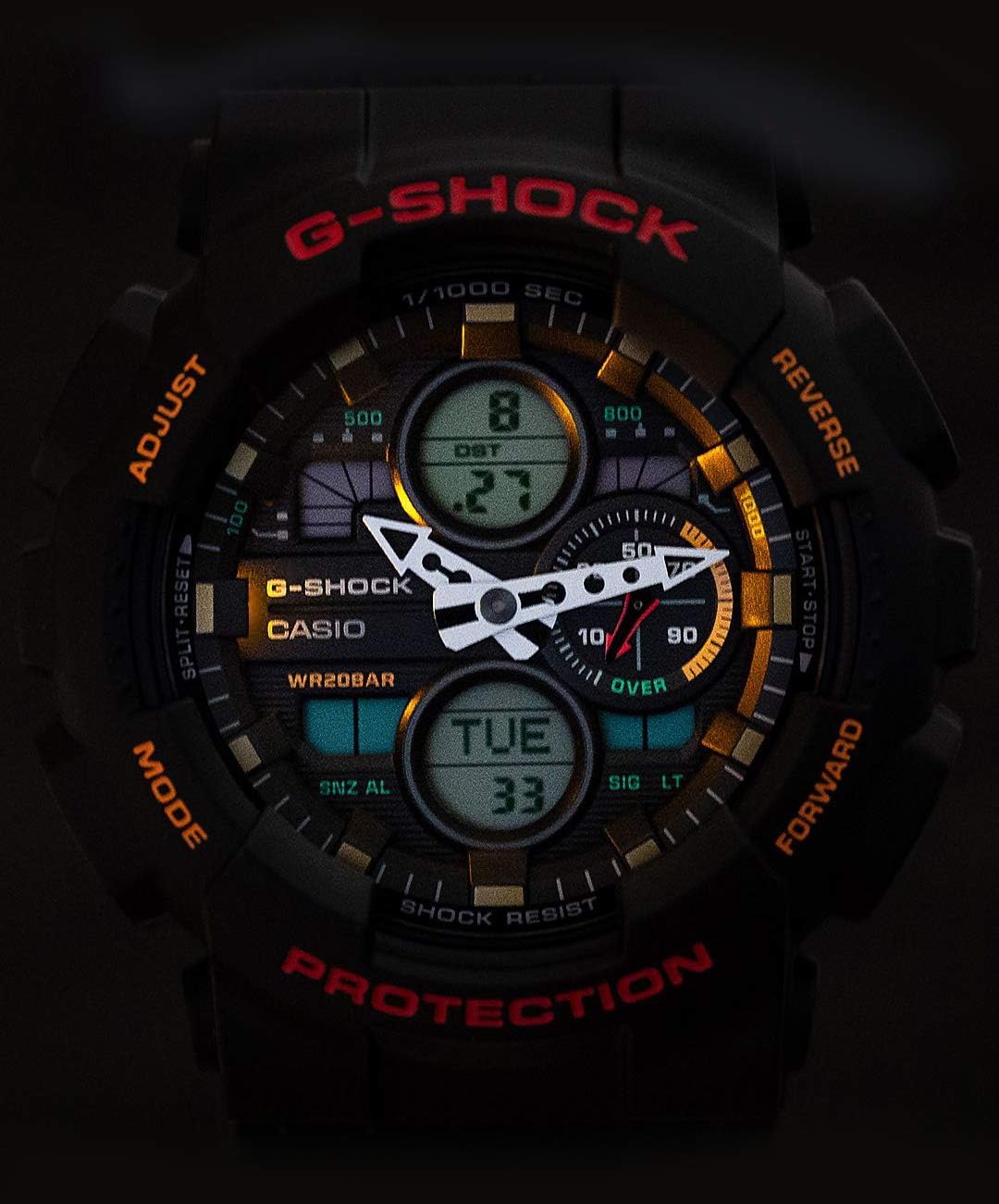 Casio G-Shock GA-140-1A4ER Mens Analogue-Digital Watch with Black Resin Strap - Chronographworld