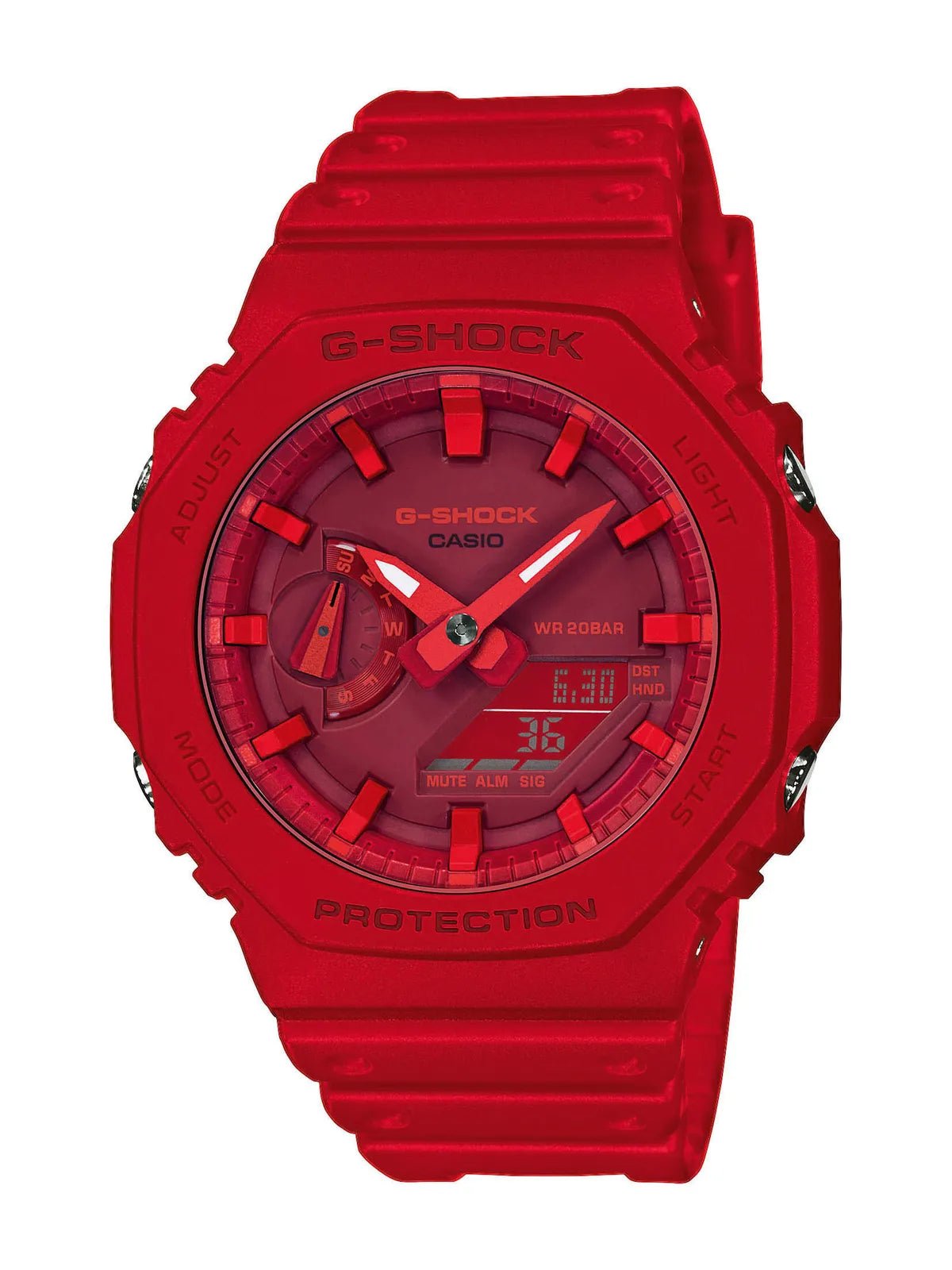 Casio G - Shock GA - 2100 - 4AER Men's Watch Classic Red Carbon Core Guard - Chronographworld