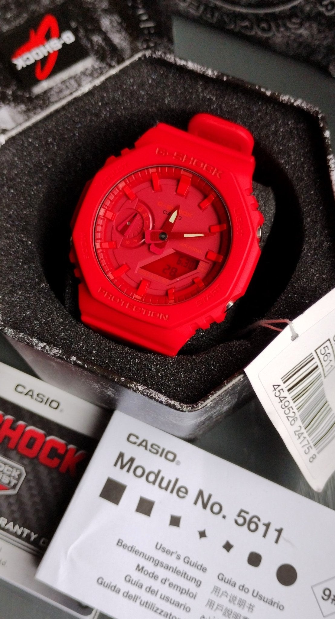 Casio G - Shock GA - 2100 - 4AER Men's Watch Classic Red Carbon Core Guard - Chronographworld