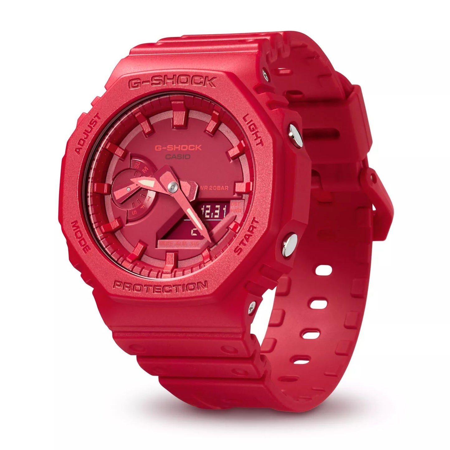 Casio G - Shock GA - 2100 - 4AER Men's Watch Classic Red Carbon Core Guard - Chronographworld