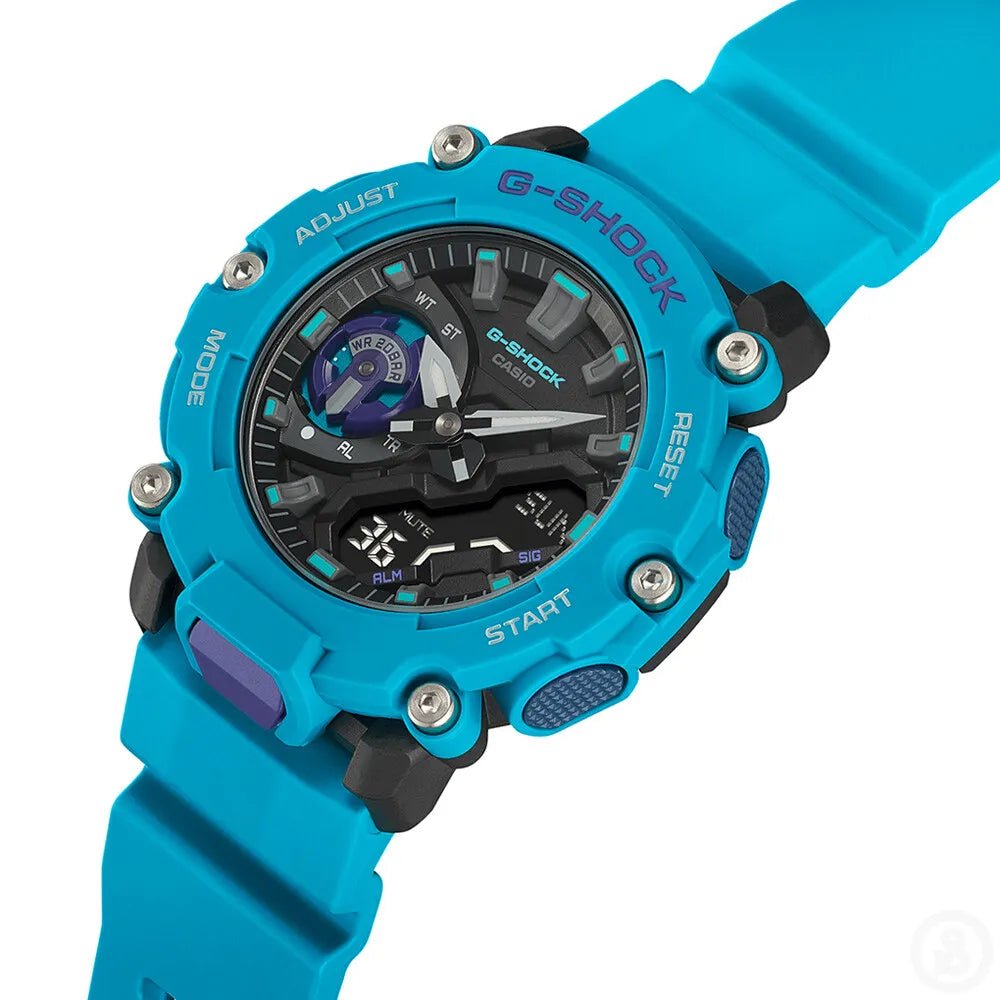 Casio G - Shock GA - 2200 - 2ADR Men's Watch Carbon Core Guard Blue Analog Digital Sports - Chronographworld