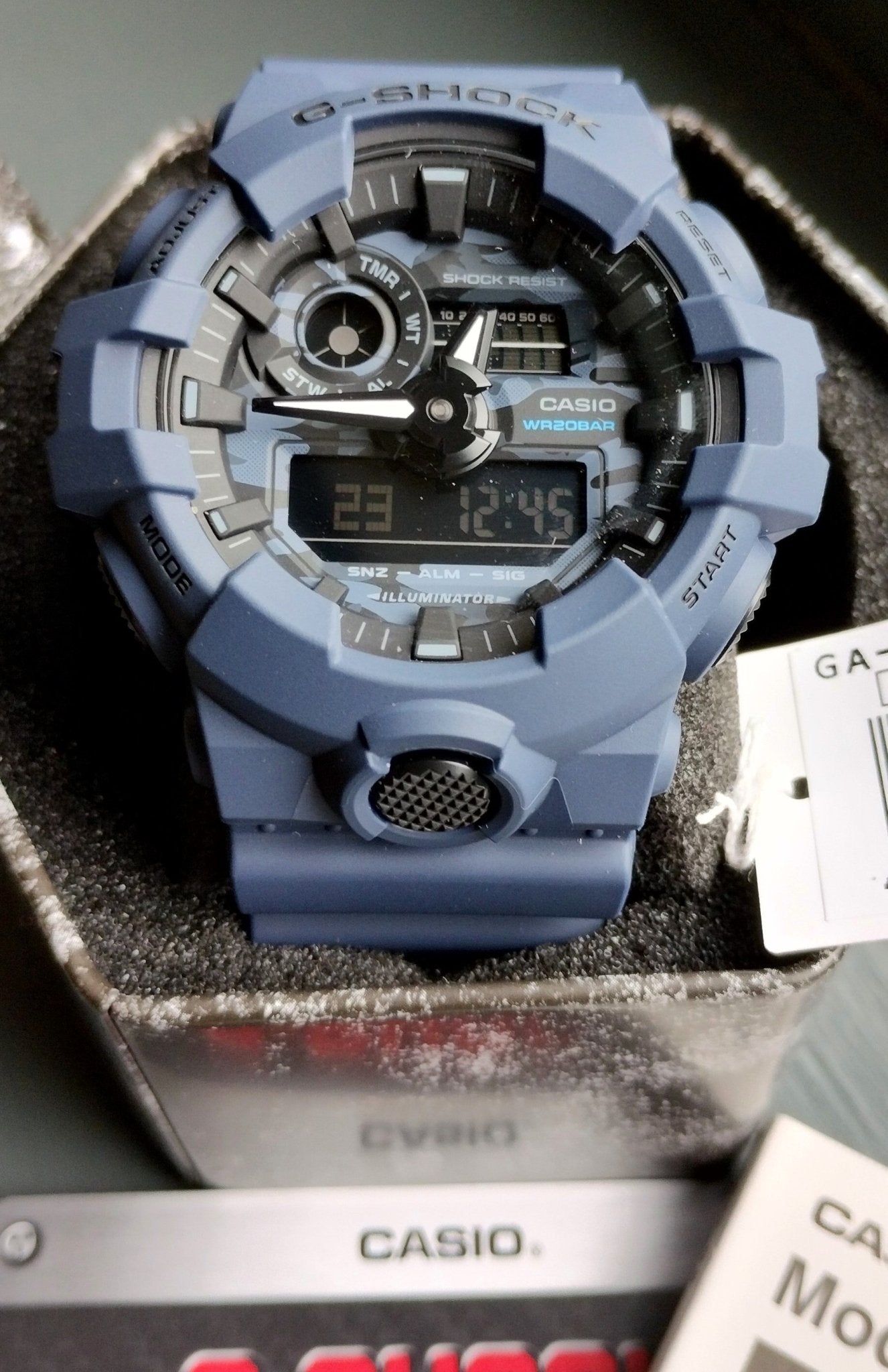 Casio G-Shock GA-700CA-2AER Digital-Analogue Mens Watch Camouflage Series - Military Blue - Chronographworld