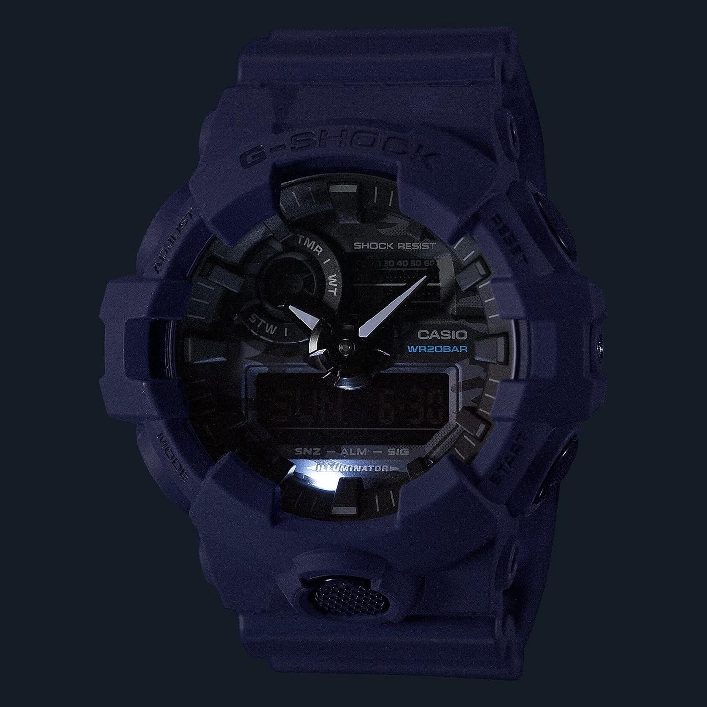 Casio G-Shock GA-700CA-2AER Digital-Analogue Mens Watch Camouflage Series - Military Blue - Chronographworld