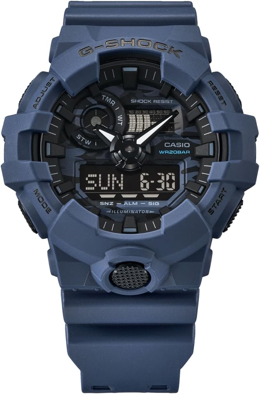 Casio G-Shock GA-700CA-2AER Digital-Analogue Mens Watch Camouflage Series - Military Blue - Chronographworld