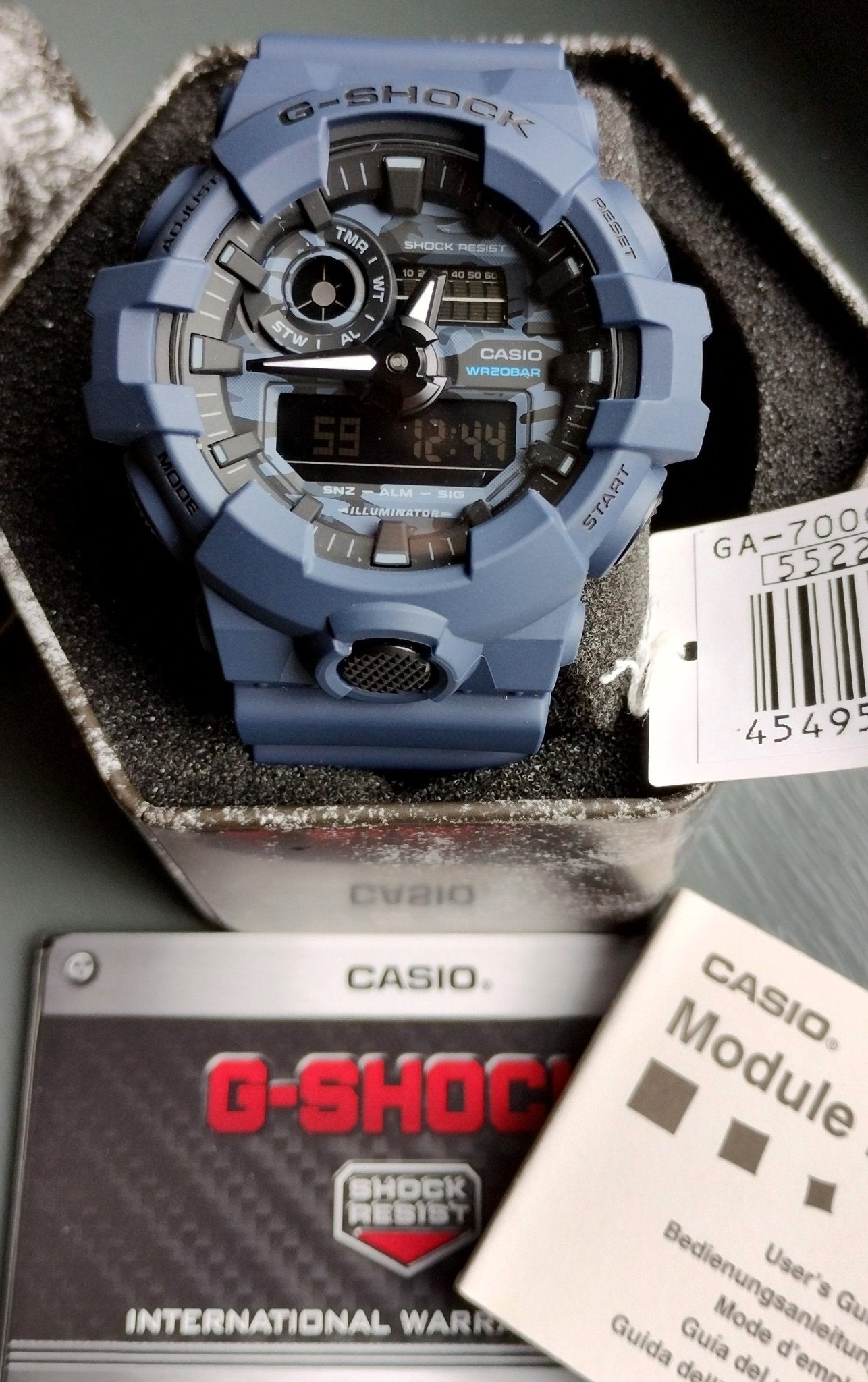 Casio G-Shock GA-700CA-2AER Digital-Analogue Mens Watch Camouflage Series - Military Blue - Chronographworld