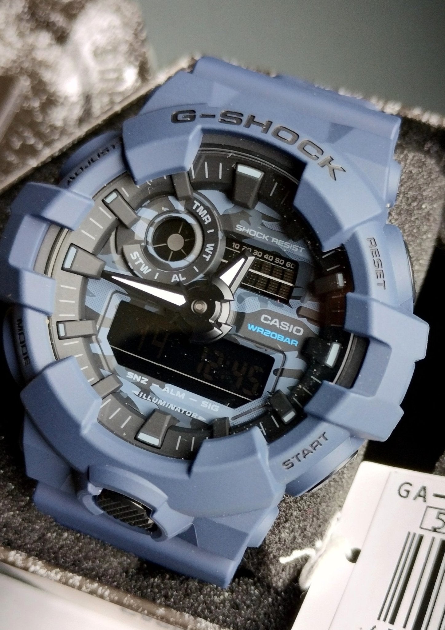 Casio G-Shock GA-700CA-2AER Digital-Analogue Mens Watch Camouflage Series - Military Blue - Chronographworld