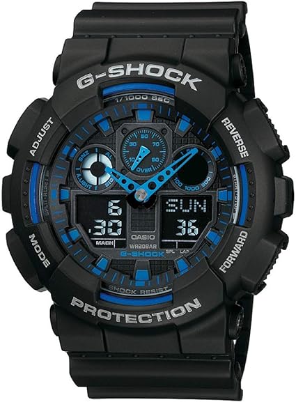 Casio G-Shock Men's GA-100-1A2ER Combi Analogue-Digital Sports Watch - Chronographworld