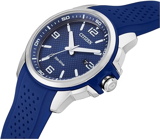 Citizen Eco - Drive AW1158 - 05L Men's Weekender Blue Silicone Strap Watch Solar - Chronographworld