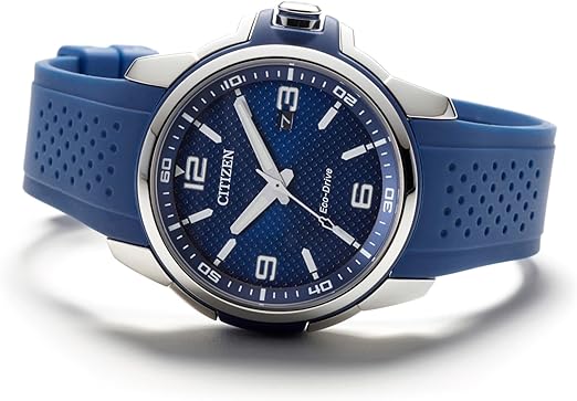 Citizen Eco - Drive AW1158 - 05L Men's Weekender Blue Silicone Strap Watch Solar - Chronographworld