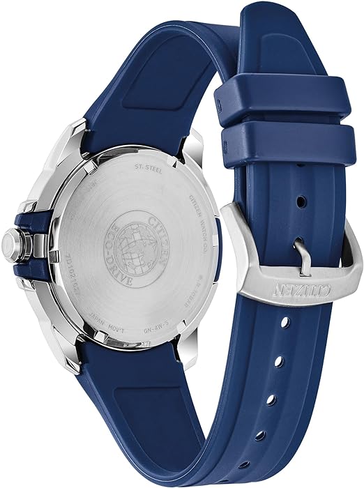 Citizen Eco - Drive AW1158 - 05L Men's Weekender Blue Silicone Strap Watch Solar - Chronographworld