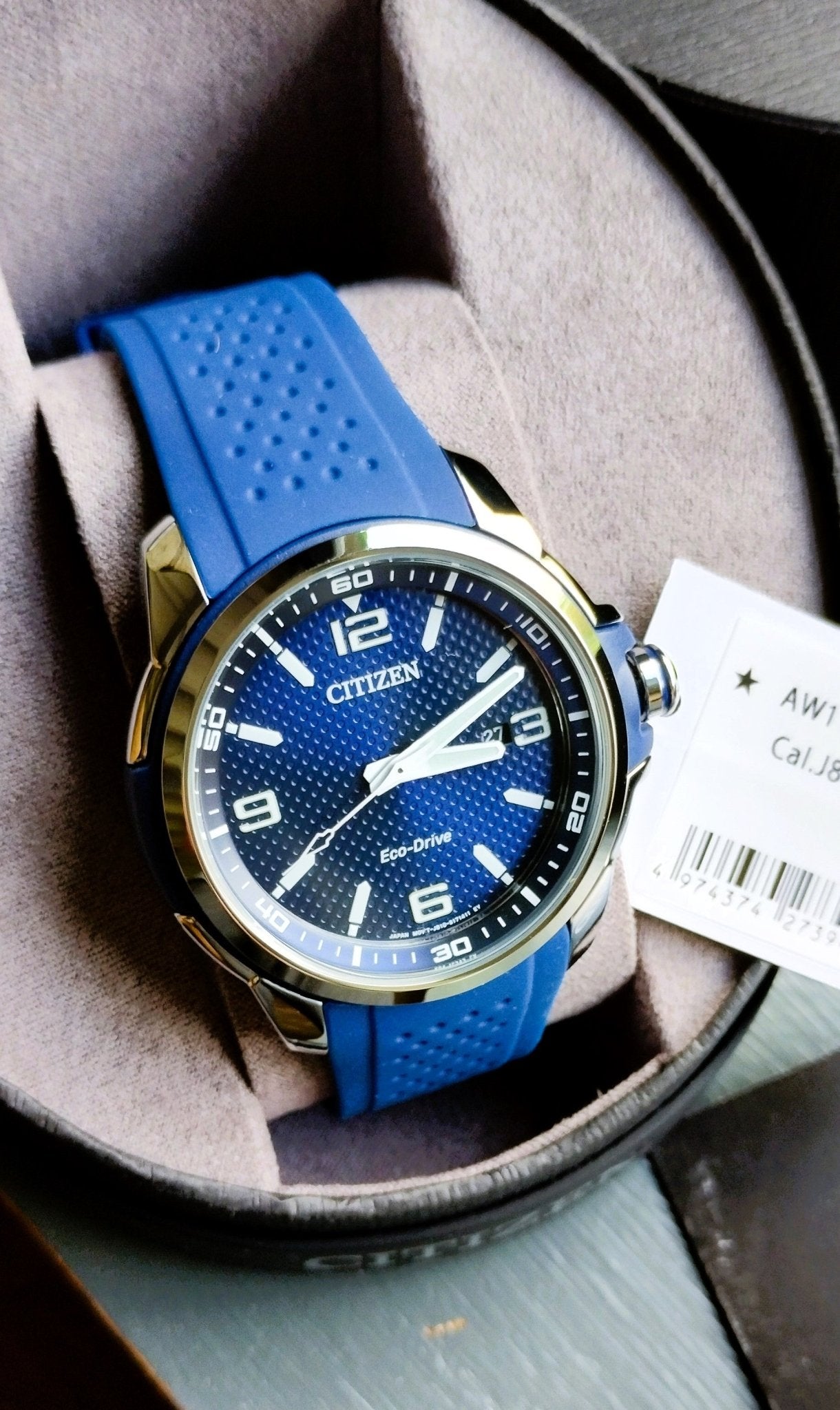 Citizen Eco Drive AW1158 05L Men s Weekender Blue Silicone Strap Watch Solar