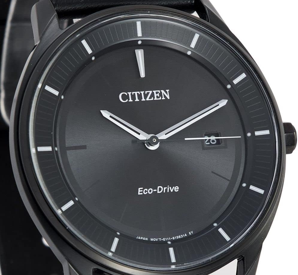 Citizen Eco-Drive BM7405-19E Men's Watch Black Leather Strap - Solar - Chronographworld