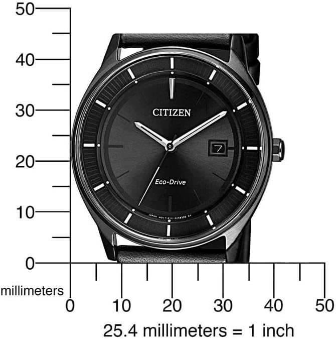 Citizen Eco-Drive BM7405-19E Men's Watch Black Leather Strap - Solar - Chronographworld