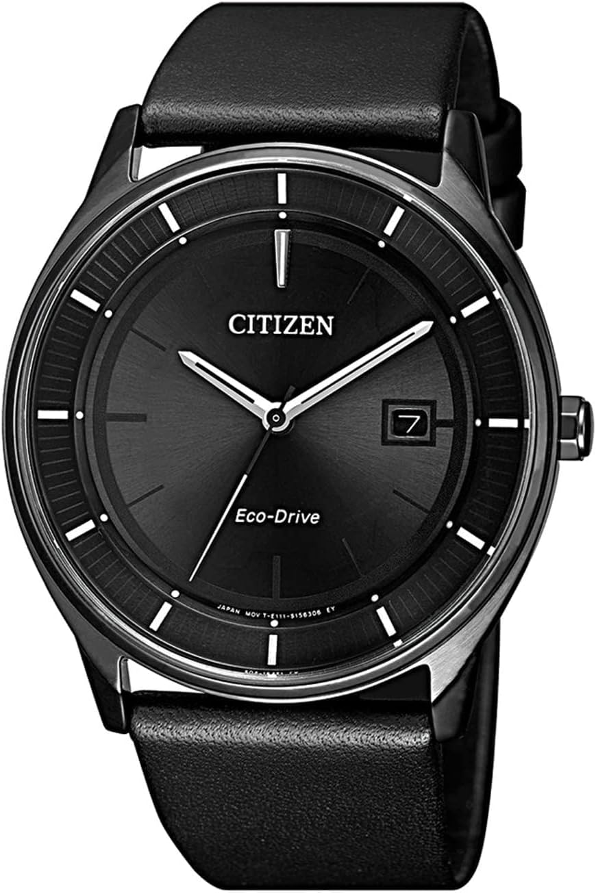 Citizen Eco-Drive BM7405-19E Men's Watch Black Leather Strap - Solar - Chronographworld