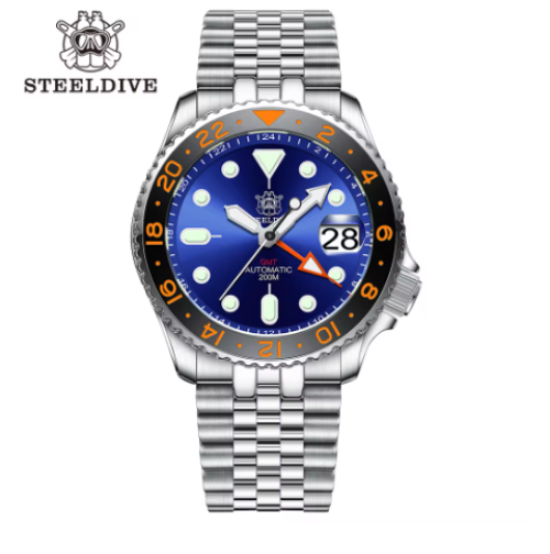 STEELDIVE SD1994 Seiko NH34 GMT Diver 200M Automatic Watch BNIB - UK Stock