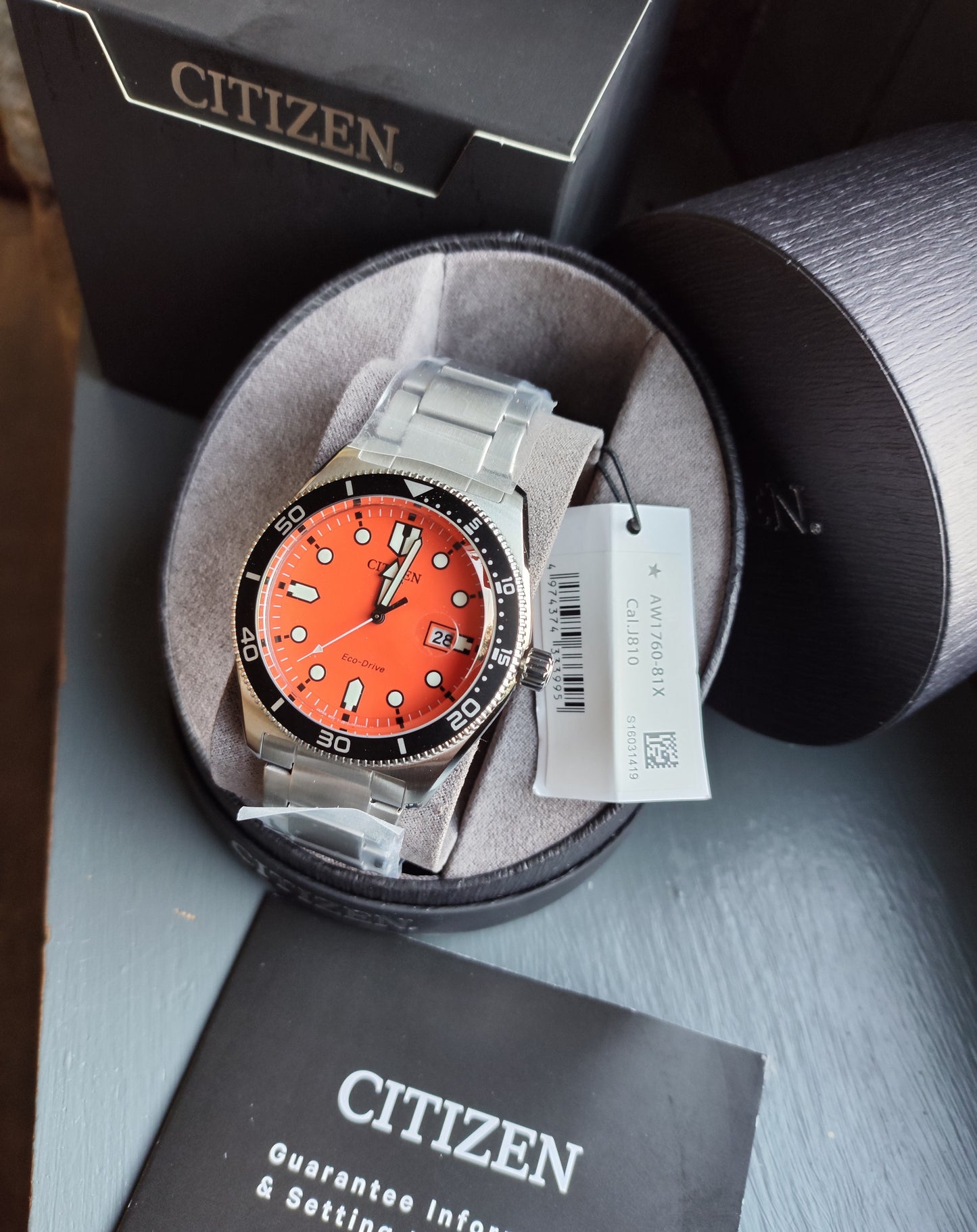 Citizen AW1760-81X Orange Eco-Drive Men's Watch - rrp £289 BNIB