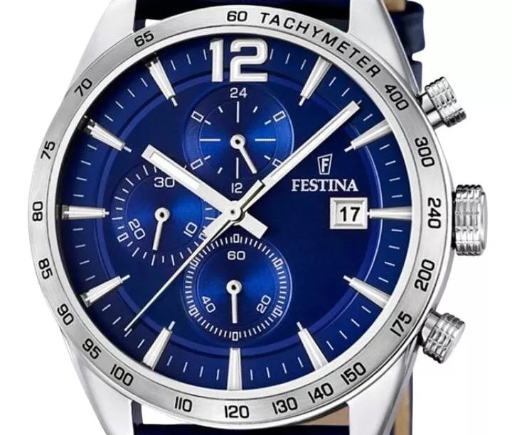 Festina F16760/3 Men's Chronograph Watch with Blue Dial rrp £129