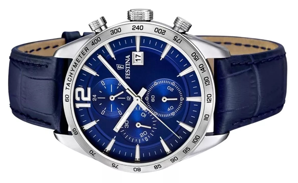 Festina F16760/3 Men's Chronograph Watch with Blue Dial rrp £129