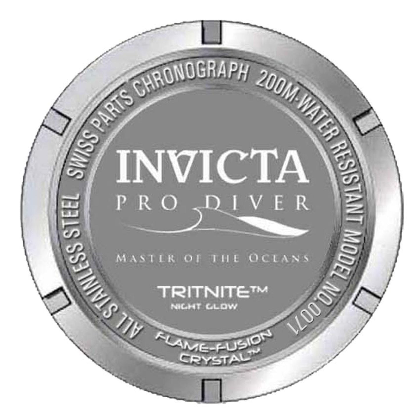 Invicta Pro Diver - SCUBA 0071 Men's Quartz Watch - back case