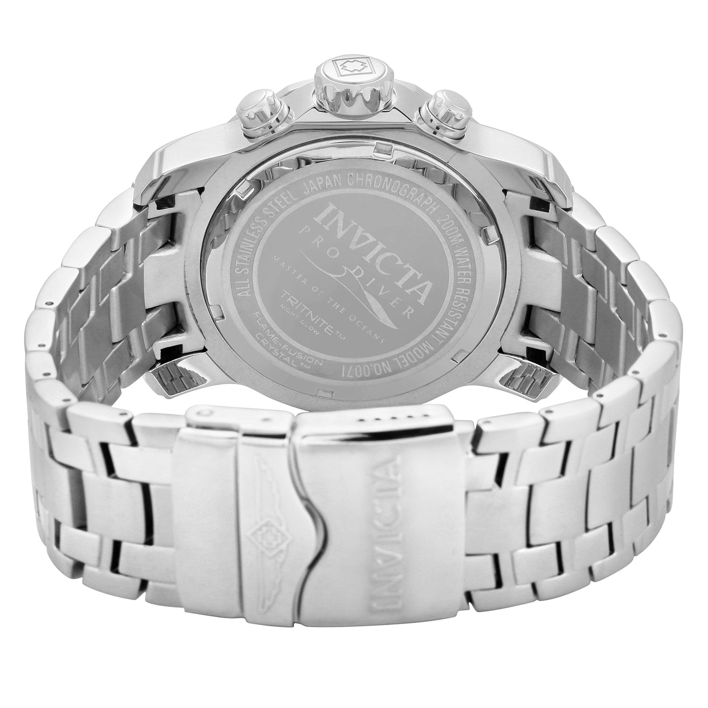 Invicta Pro Diver 0071 men's quartz watch back view